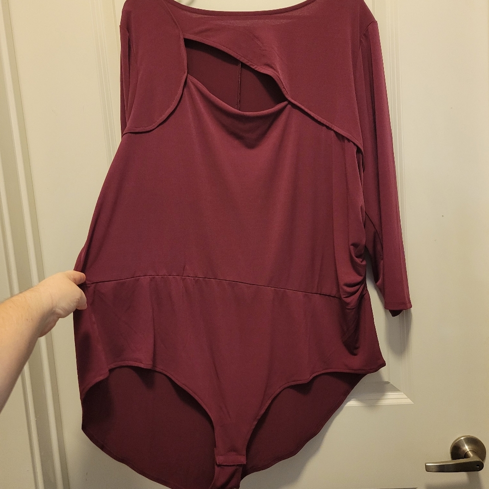 Bugundy Wine Plus Lane Bryant Bodysuit - image 2